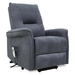 Connaught Riser Recliner with Heat and Massage - Charcoal Grey Suede Fabric