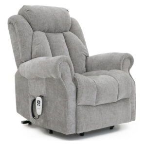 Langham Riser Recliner with Heat and Massage - Grey Chenille Fabric
